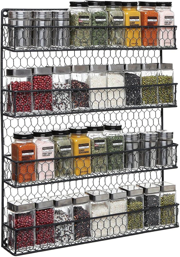 MyGift 4-Tier Country Chicken Wire Spice Rack