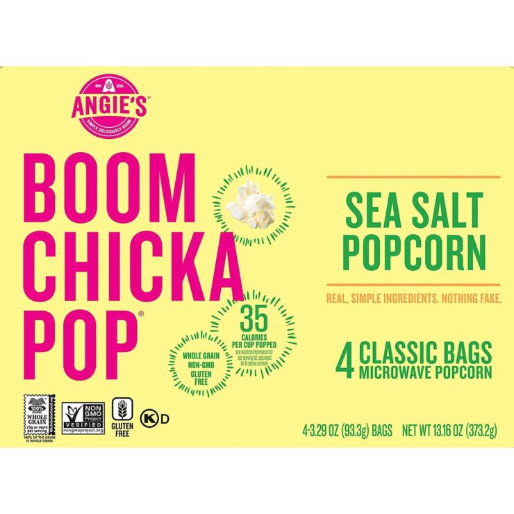 Angies BOOMCHICKAPOP Sea Salt Microwave Popcorn