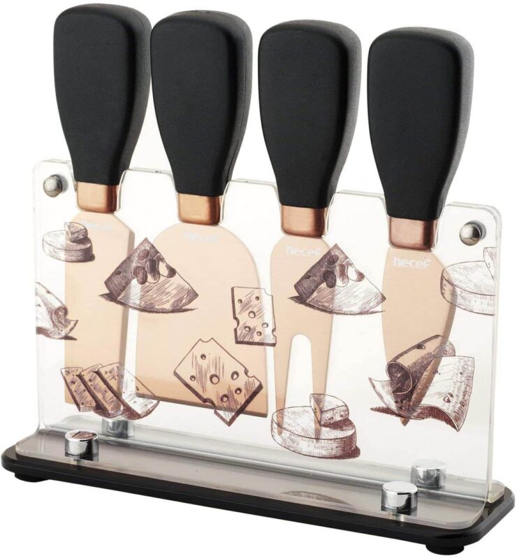 Hecef Cheese Knife & Acrylic Stand Set